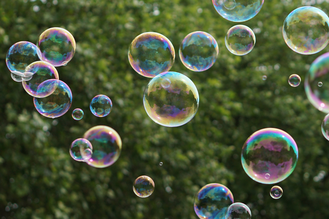 Soap Bubbles Floating on Air